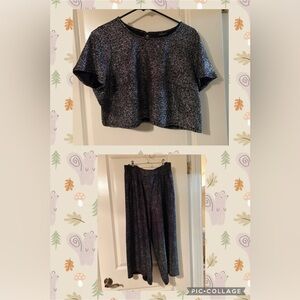 Torrid black and silver culotte set